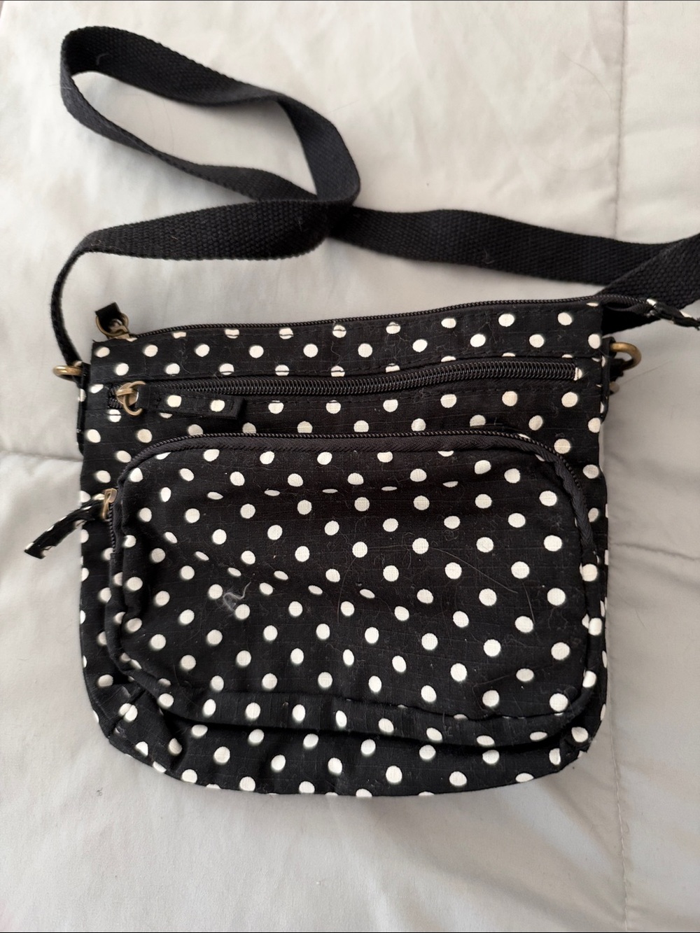 Black and White Polka Dot Crossbody Bag
